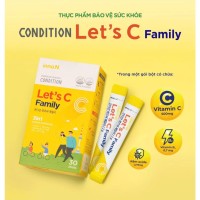Thực phẩm bảo vệ sức khỏe CONDITION LET’S C FAMILY Bô sung Vitamin C, Kẽm &Vitamin D - Hộp 30 gói