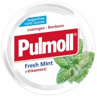 Kẹo Ngậm ho không đường PULMOLL, giàu vitamin C, trái cây cô đặc 45g Fresh Mint
